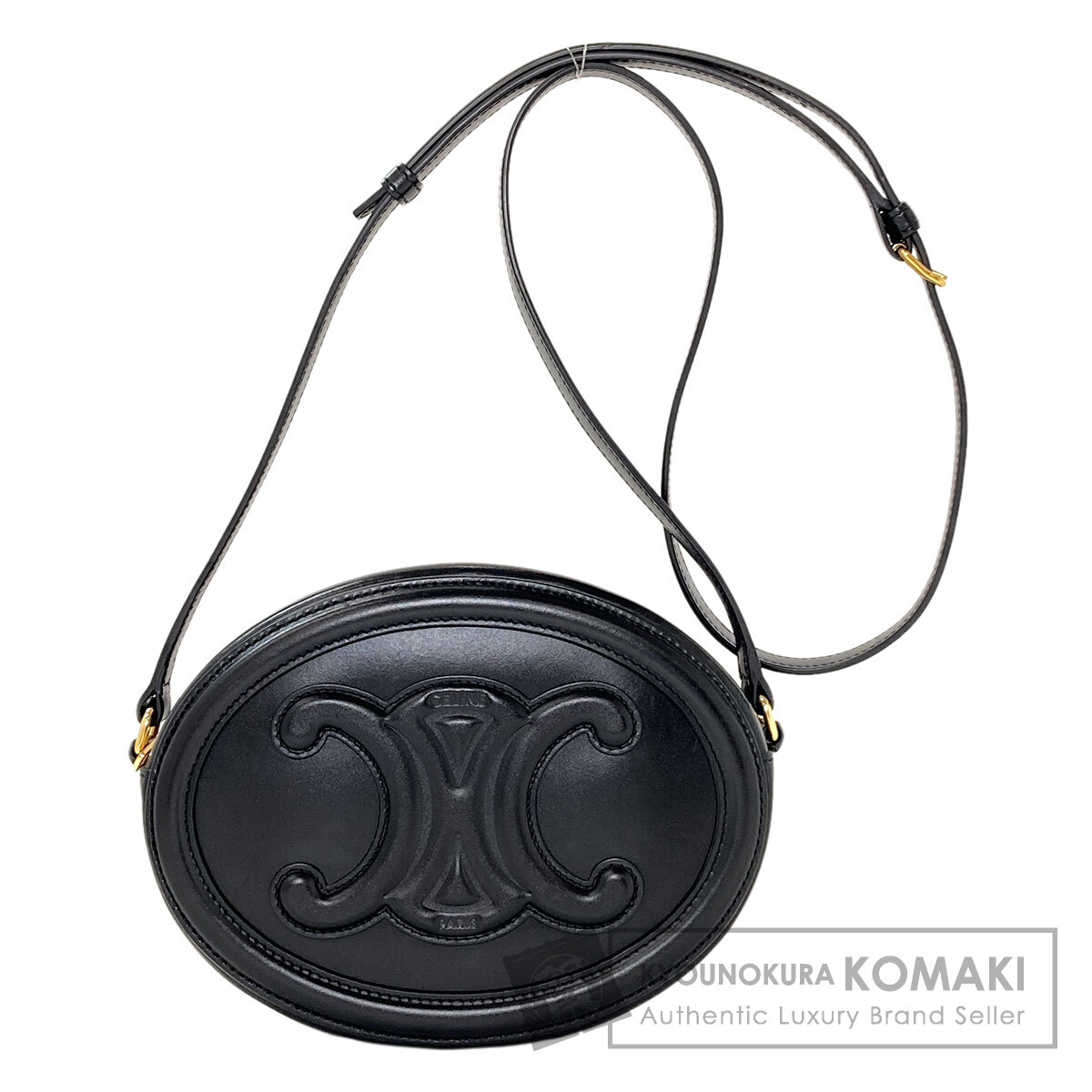 セリーヌ トリオンフ オーバル金入れ ショルダーバッグ 子ウシ レディース 【中古】【CELINE】