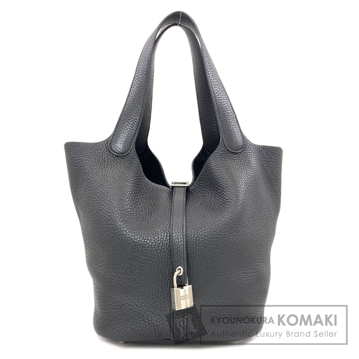 エルメス ピコタン鍵を掛けるMM しろがね色金具 ハンドバック トリヨンクレマンス レディース 【中古】【HERMES】