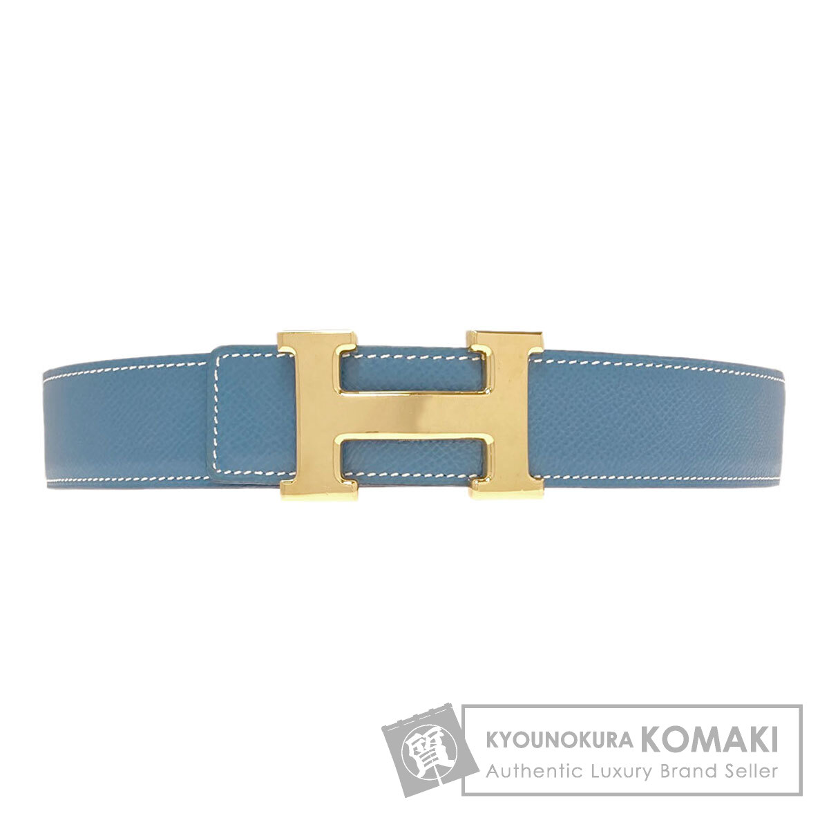 エルメス H三尺帯 青碧ジーン ゴールド金具 三尺帯 エプソン メンズ 【中古】【HERMES】
