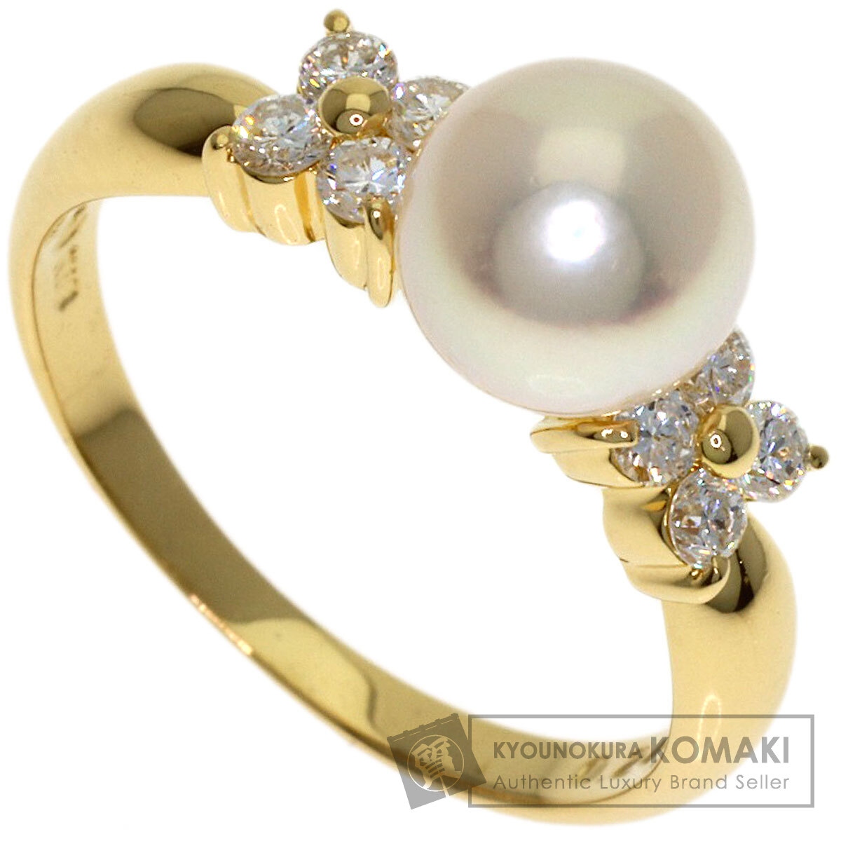 タサキ パール 真珠 ダイヤモンド リング・指輪 K18イエローゴールド レディース 【中古】【TASAKI】|ブランド京の蔵小牧【最安挑戦!】