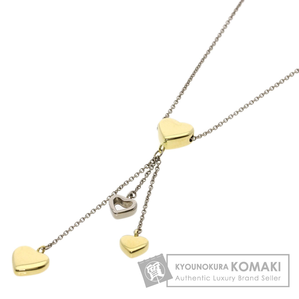 【サマーセール Specialcoupon対象商品 7/24～7/29 】ティファニー マルチハート ドロップ ネックレス K18イエローゴールド/K18WG レディース 【中古】【TIFFANY&Co.】｜ブランド京の蔵小牧【最安挑戦！】