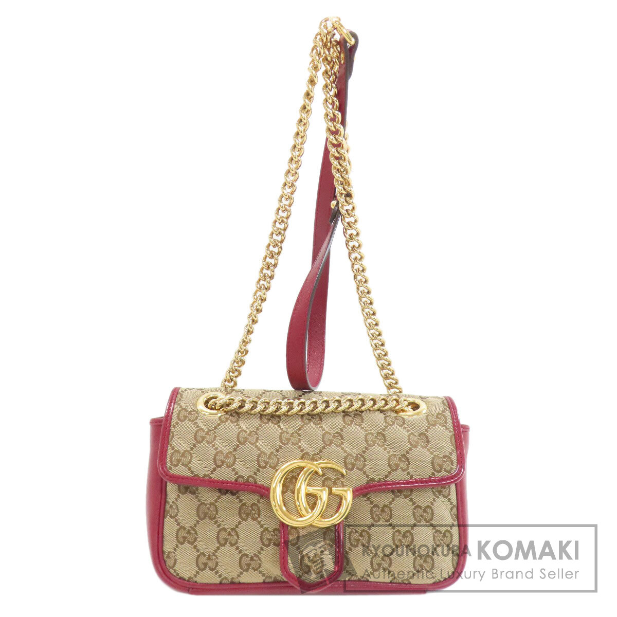 【サマーセール Specialcoupon対象商品 7/24~7/29 】グッチ 446744 GGマーモント ショルダーバッグ キャンバス/カーフ レディース 【中古】【GUCCI】|ブランド京の蔵小牧【最安挑戦!】