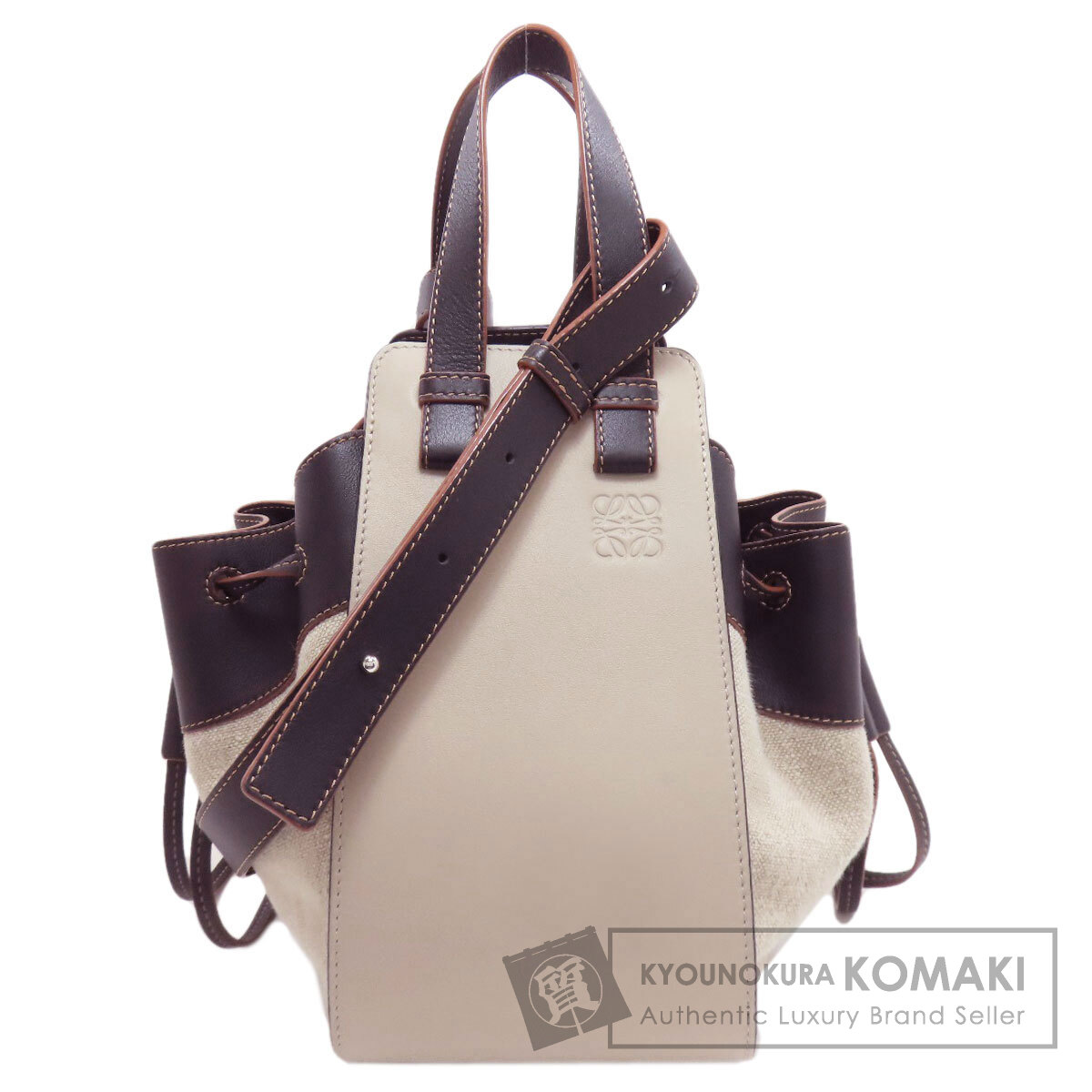 【サマーセール Specialcoupon対象商品 7/24～7/29 】ロエベ ハンモック 2WAY ハンドバッグ カーフ/キャンバス レディース 【中古】【LOEWE】｜ブランド京の蔵小牧【最安挑戦！】