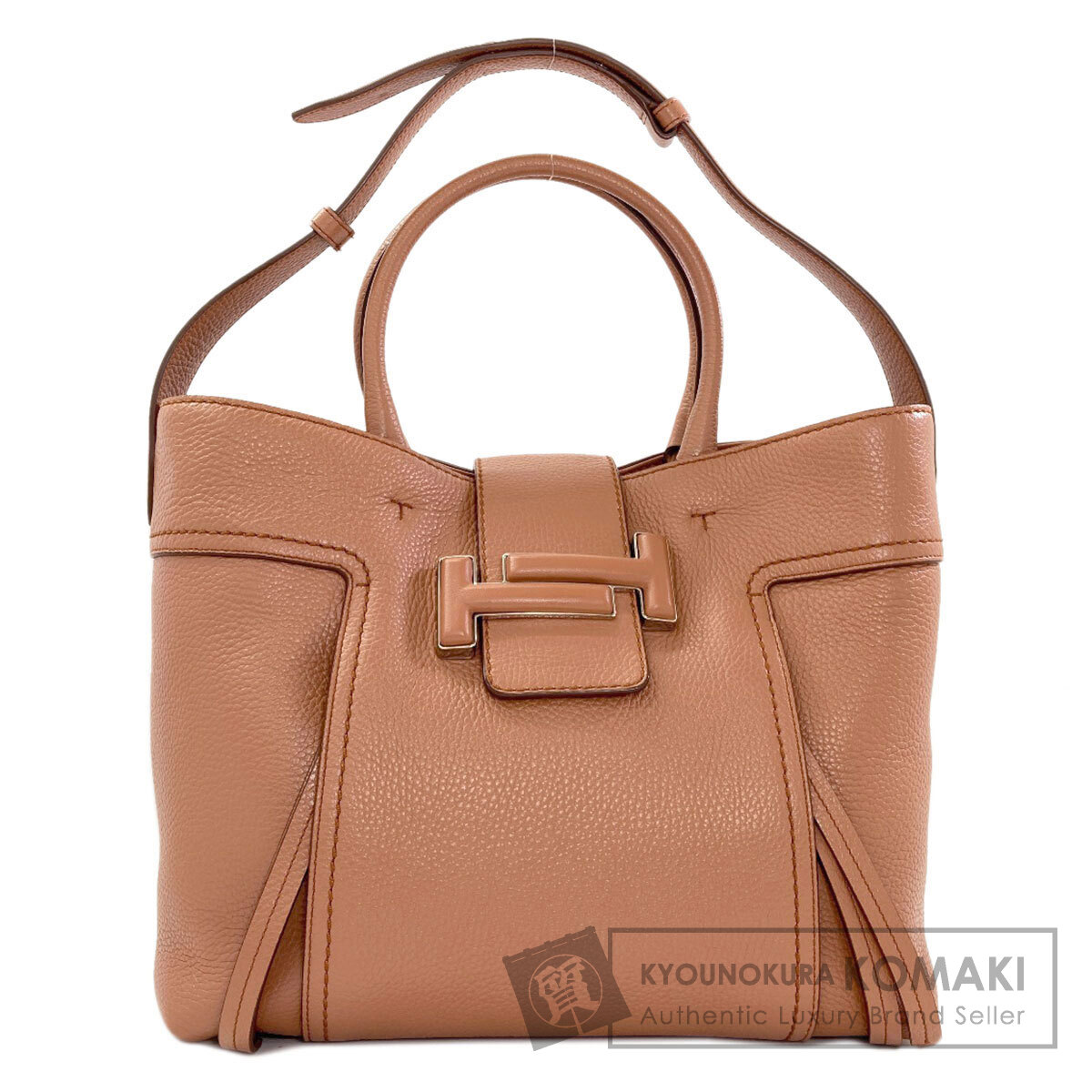 トッズ ダブルT 2WAY トートバッグ レザー レディース 【中古】【TODS】|ブランド京の蔵小牧【最安挑戦!】