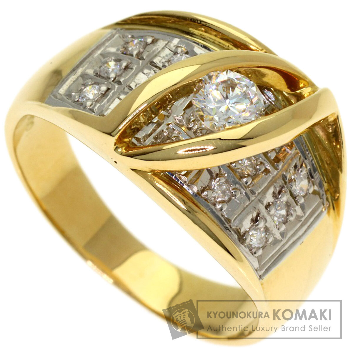 0.25ct ダイヤモンド リング・指輪 K18イエローゴールド/PT900 6.9g レディース 【中古】｜ブランド京の蔵小牧