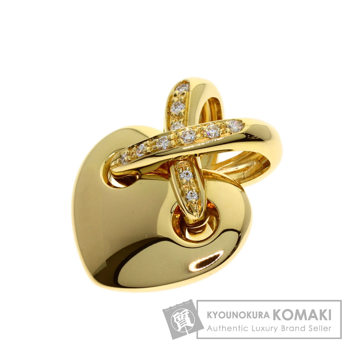 ショーメ リアン クロス ハート ダイヤモンド ペンダントトップ K18イエローゴールド レディース 【中古】【Chaumet】|ブランド京の蔵小牧【最安挑戦!】