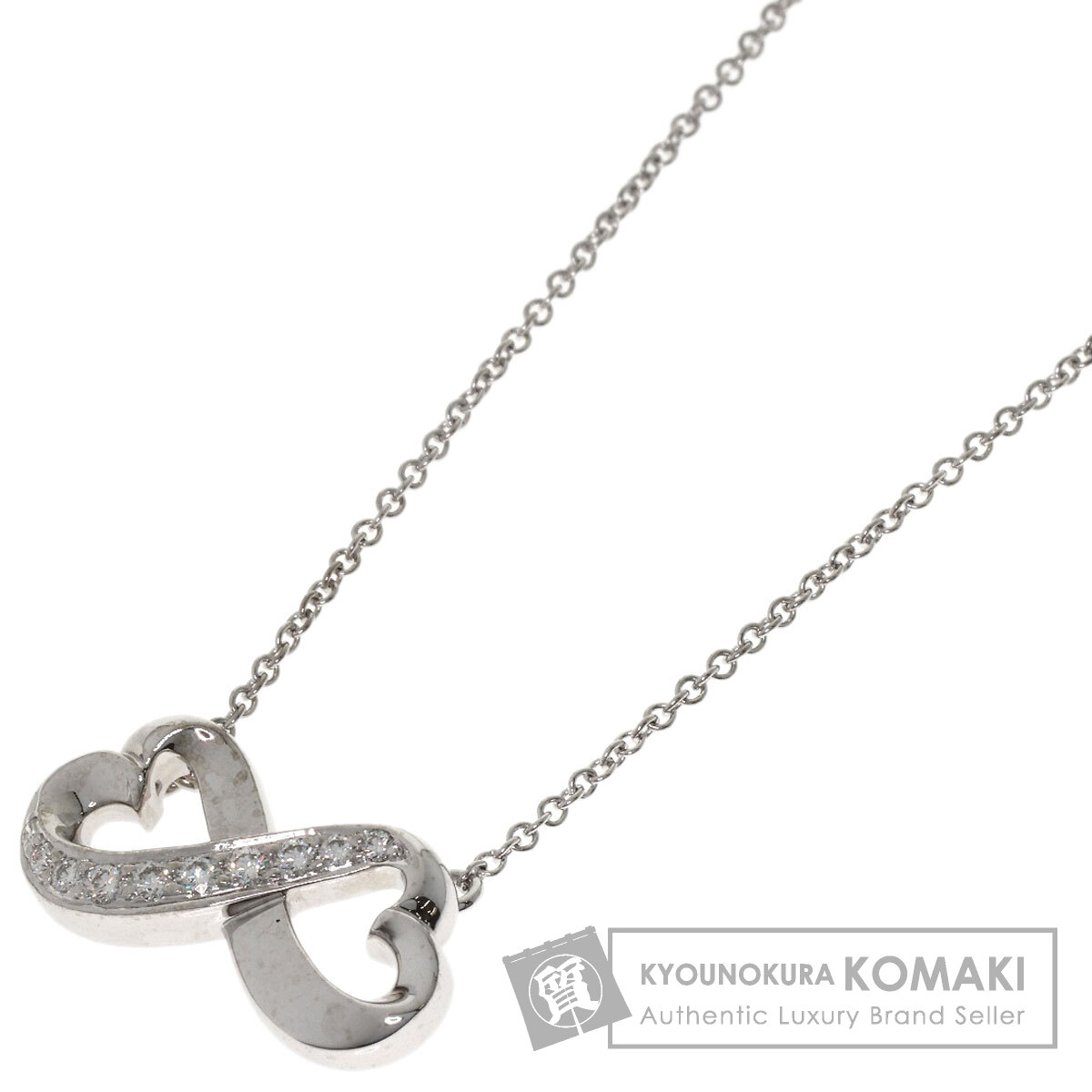 ティファニー ダブルラビングハート ダイヤモンド ネックレス K18ホワイトゴールド レディース 【中古】【TIFFANY&Co.】｜ブランド京の蔵小牧【最安挑戦！】