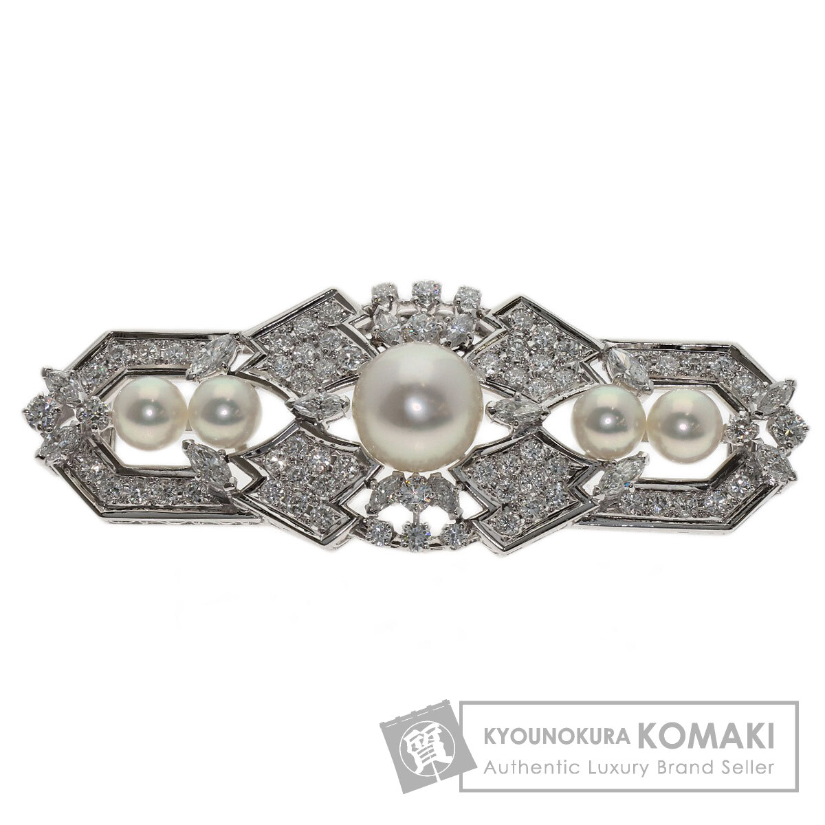 ミキモト パール 真珠 ダイヤモンド 帯留め プラチナPT900 レディース 【中古】【MIKIMOTO】｜ブランド京の蔵小牧【最安挑戦！】