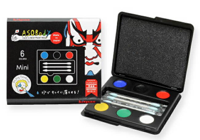 フェイス&ボディペイント Kitpasキットパス ASOBodyあそボディ 6色パレットMiniミニ ASMN-1