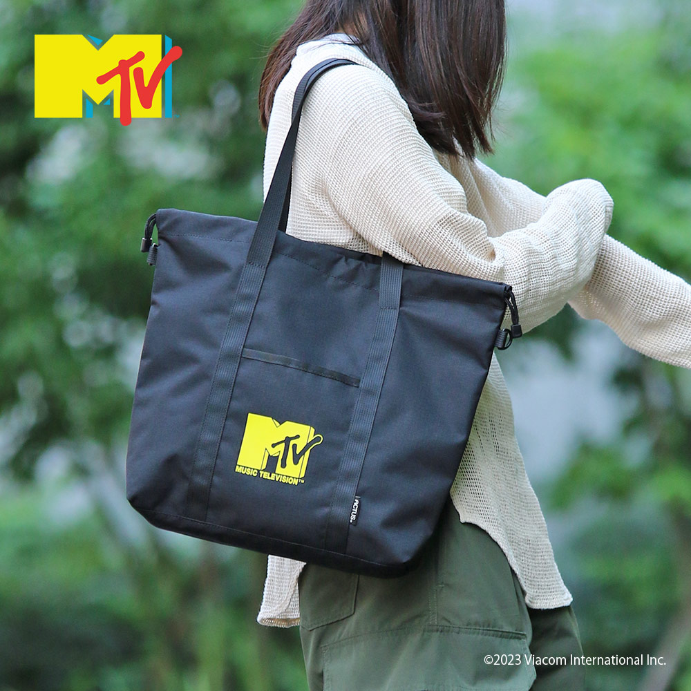 MTV 正規品 [ACTUS×MTVコラボ トートバッグ] トートバック ショルダーバッグ レディース メンズ 中学生 高校生 大学生 通学 通勤 おしゃれ ブランド ロゴ 軽量 軽い 旅行 アウトドア 夏フェス 2Way キャリーオン