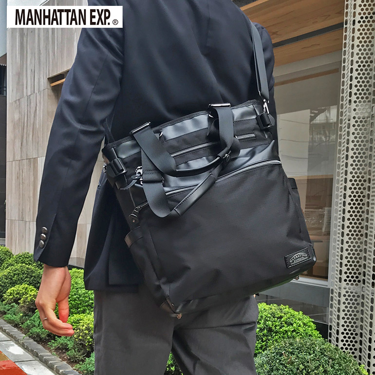 人気ブランド Manhattan Exp 協和 3wayビジネストートバッグ メンズ オールシーズン 対応 ブラック マンハッタンエクスプレス 収納ポケット沢山 送料無料 人気絶頂 Precisionnm Com