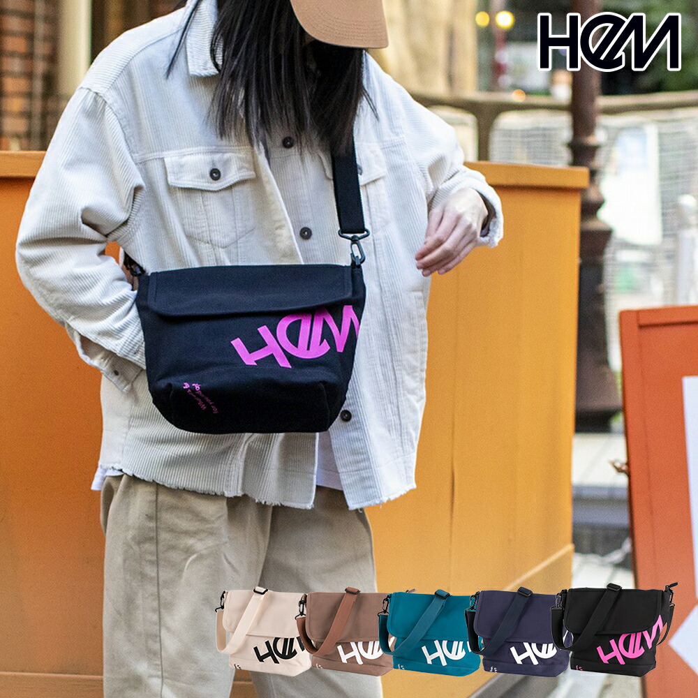 HeM 正規品 [フラップショルダーバッグ ジェシー] 軽量 軽い メンズ レディース かわいい おしゃれ ブランド ロゴ 通学 通勤 中学生 高校生 大学生 ショルダーバッグ トートバッグ 母の日 プレゼント キャンバス 帆布