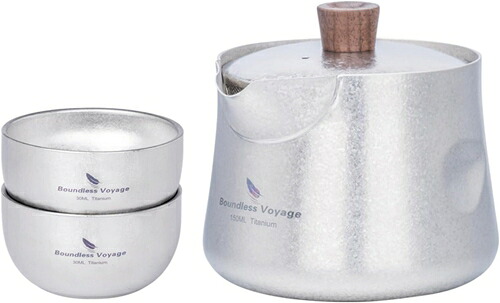 チタン急須湯呑みセット ティーポット おしゃれ 耐熱 二重構造 急須 小さい 150ml お茶 ポット 中国茶器 軽量 錆びにくく 洗いやすい 急須 ペア湯呑み おしゃれ 茶器 セット コンパクト 旅｜IKYUWA店