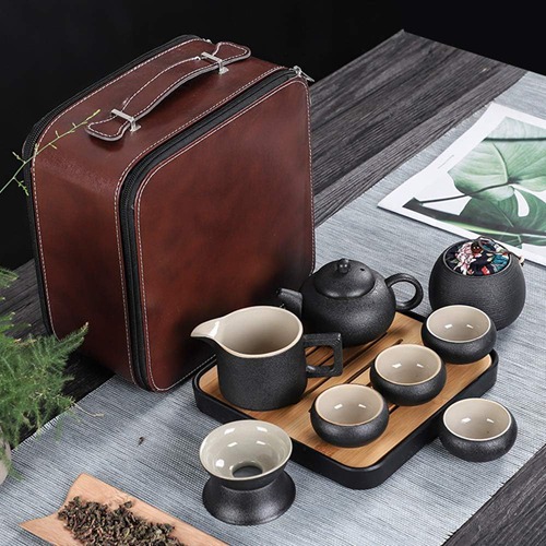 番茶器セット 急須 湯呑セット マルチ ティーセット 茶具セット 茶器 茶皿 茶器乾燥ティートレー 旅行ティーセットーカップシンプルな和風 陶器 ティーポット 中国茶器 茶器揃｜IKYUWA店