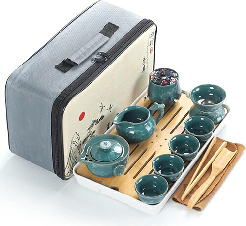 茶器 瀬戸もの製ティーセット 仕かける 急須 湯呑み仕かける 茶器揃 陶磁茶具仕かける 茶器 茶皿 旅するティーセット 中国茶仕かける ティーセット茶器かわき切る紅茶御盆 (F 13個仕かける) コーヒー・お茶用品-茶道具・湯呑・急須