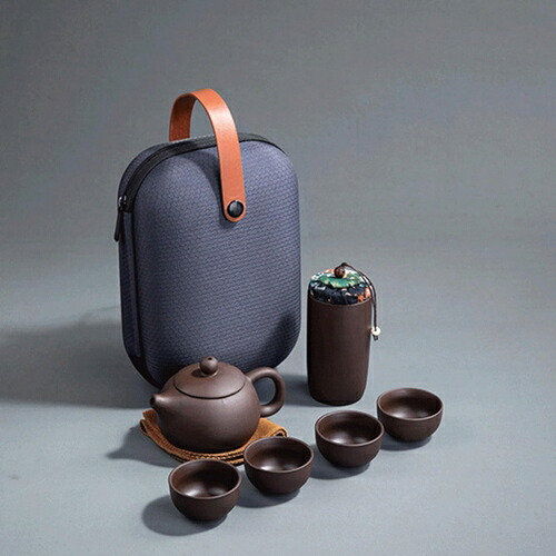 旅行ティーセット ティーセット set1 急須 湯呑みセット 茶器セット 旅行ティーセット 和風 携帯急須 陶磁茶具セット 茶器揃 茶器 茶皿 茶器乾燥ティートレー 茶こし付き カラー1 旅行 お出か|IKYUWA店