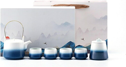 茶器セット セラミック ティーポット 旅行ティーセット 和風 携帯急須 set1 和食器 酒器 収納バッグ付き 陶器湯呑みセット コンパクト お出かけ用 専用保護ケース付き カップポータブル 贈り物｜IKYUWA店