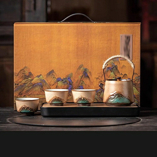 番茶器仕かける 旅する茶具 持っていく用仕かける 急須 茶器揃 陶磁 持っていく型 湯呑み仕かける 和風急須 茶台 携帯型 茶缶/茶筒 言い慣わし芸術品 日式 古典派音楽 出張用 事務室用 日常使い走り お出かけ用 身寄り用 コーヒー・お茶用品-茶道具・湯呑・急須