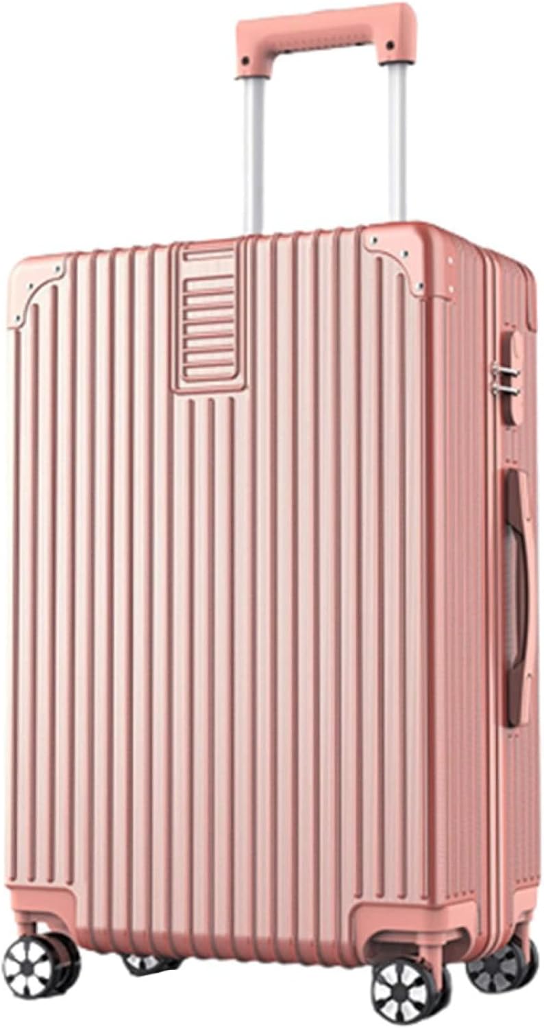 スーツケース キャリーケース 60L キャリーバッグ ファスナー式 人気 超軽量 大型 耐衝撃 静音 ダブルキャスター 360度回転 ビジネス 旅行 出張 ピンク Lサイズ（6-8泊）