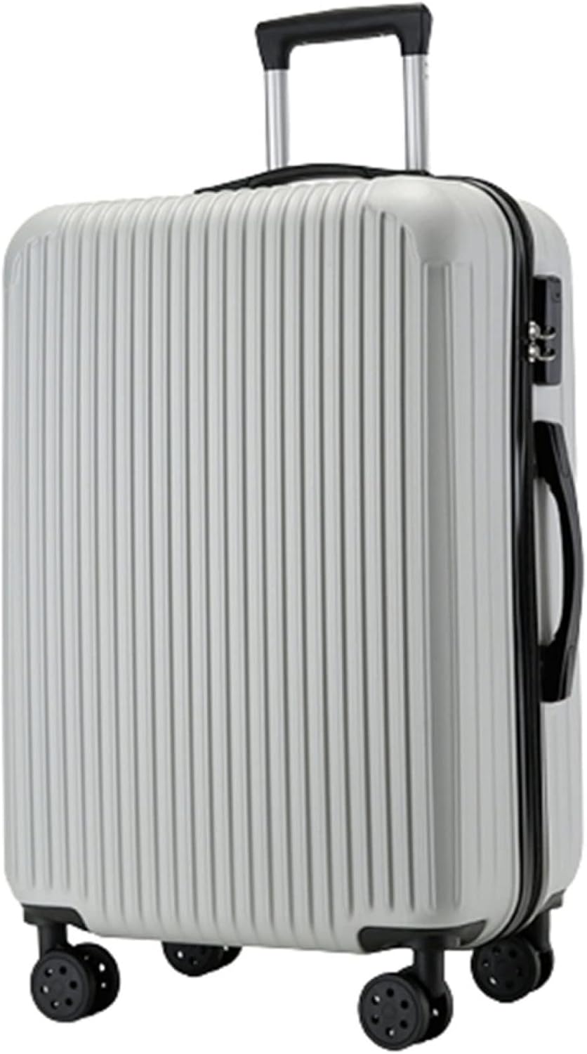 スーツケース キャリーケース 60L キャリーバッグ ファスナー式 超軽量 大型 耐衝撃 静音 ダブルキャスター 360度回転 人気 ビジネス 旅行 出張 シルバー Lサイズ（6-8泊）｜IKYUWA店