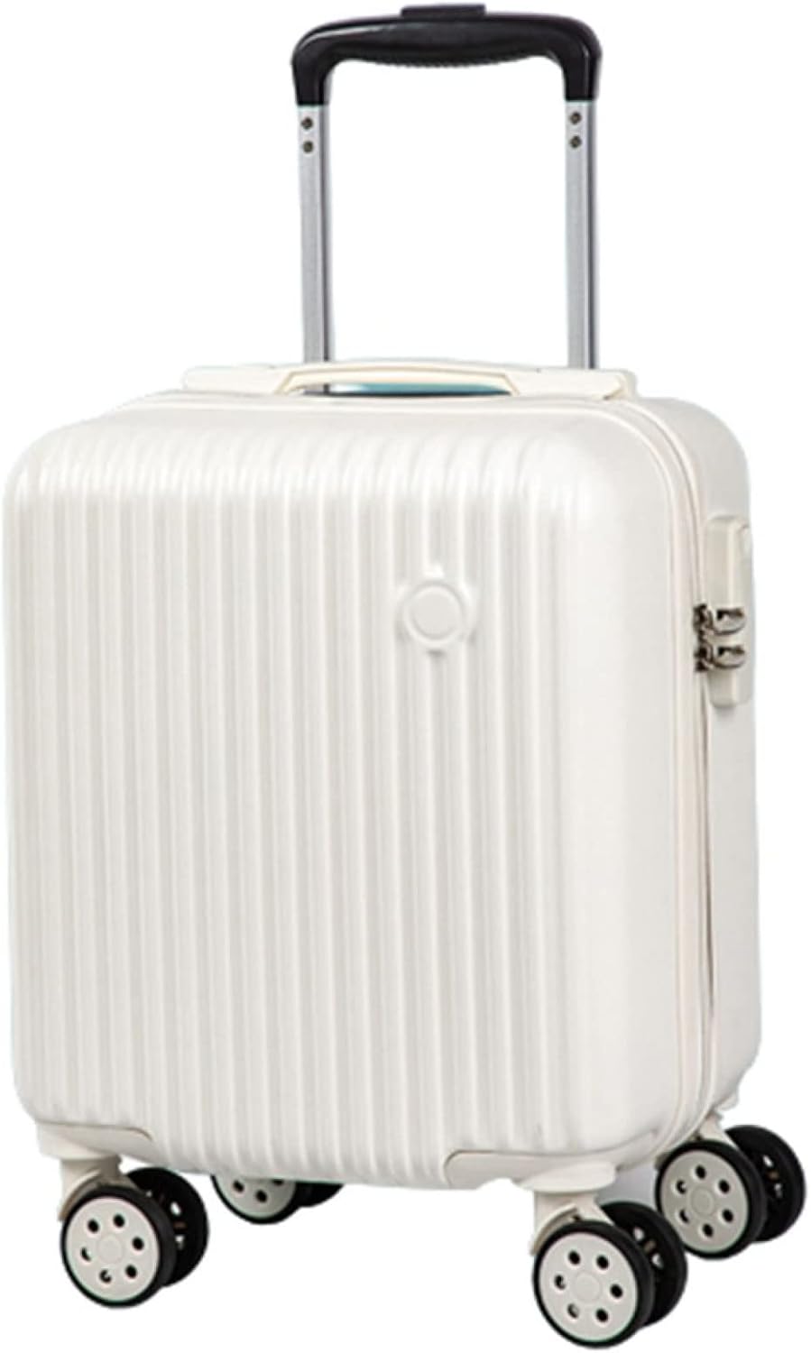 スーツケース キャリーケース 機内持ち込み 20L キャリーバッグ ファスナー式 超軽量 小型 耐衝撃 静音 ダブルキャスター 360度回転 ビジネス 旅行出張 ホワイト SSサイズ（1-2泊）