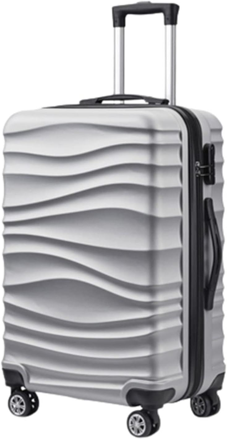 スーツケース キャリーケース 機内持ち込み 35L キャリーバッグ ファスナー式 超軽量 小型 耐衝撃 静音 ダブルキャスター 360度回転 おしゃれ ビジネス 旅行 出張 シルバー Sサイズ（1-3