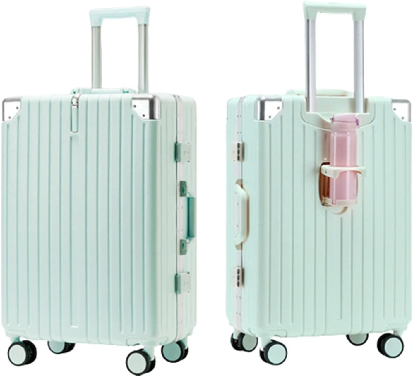 スーツケース キャリーケース 60L キャリーバッグ TSAローク搭載 アルミフレーム 超軽量 大型 耐衝撃 人気 静音ダブルキャスター 360度回転 ビジネス 旅行出張 入院 ブルー Lサイズ(6-