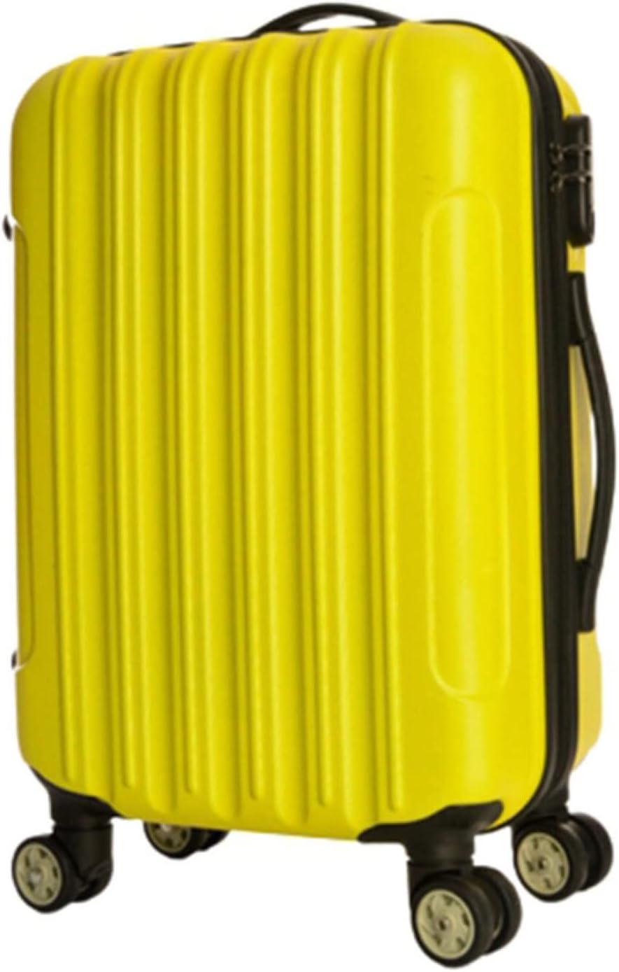 スーツケース キャリーケース 機内持ち込み 35L キャリーバッグ ファスナー式 超軽量 小型 耐衝撃 人気 静音 ダブルキャスター 360度回転 旅行 出張 ビジネス イエロー Sサイズ（1-3泊）