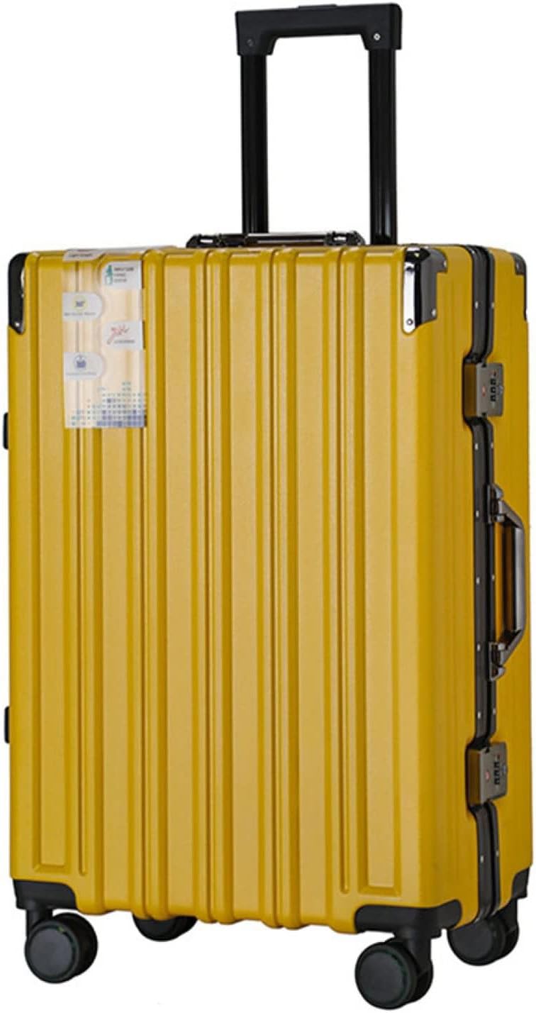 スーツケース キャリーケース 50L キャリーバッグ TSAローク搭載 アルミフレーム 超軽量 大容量 大型 耐衝撃 静音 ダブルキャスター 360度回転 旅行 ビジネス 出張 イエロー Mサイズ（3｜IKYUWA店