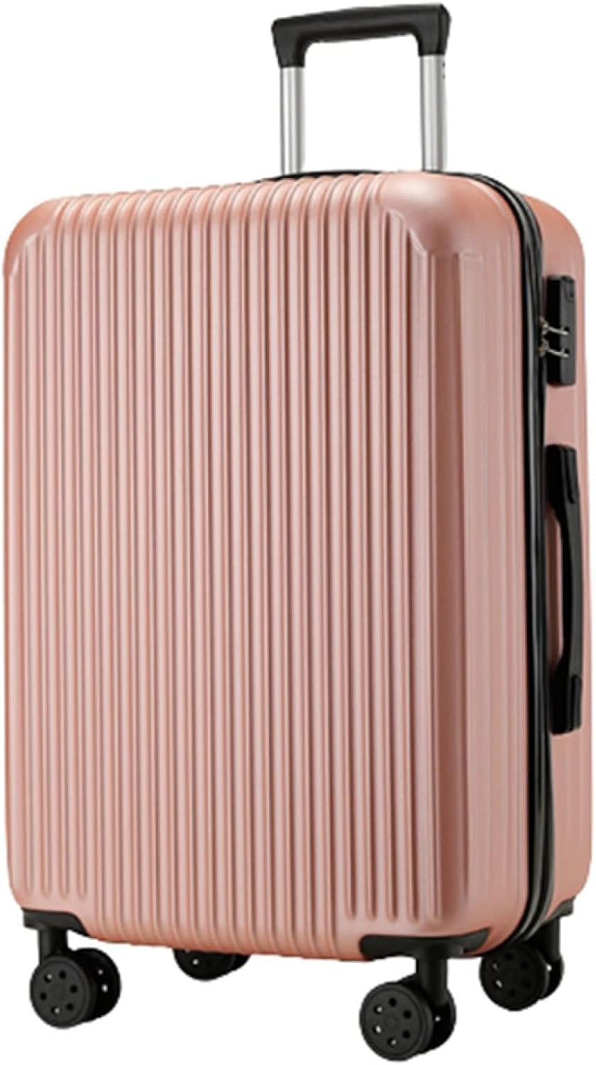 スーツケース キャリーケース 45L キャリーバッグ ファスナー式 超軽量 大型 耐衝撃 静音 ダブルキャスター 360度回転 人気 ビジネス 旅行 出張 ピンク Mサイズ(3-5泊)|IKYUWA店
