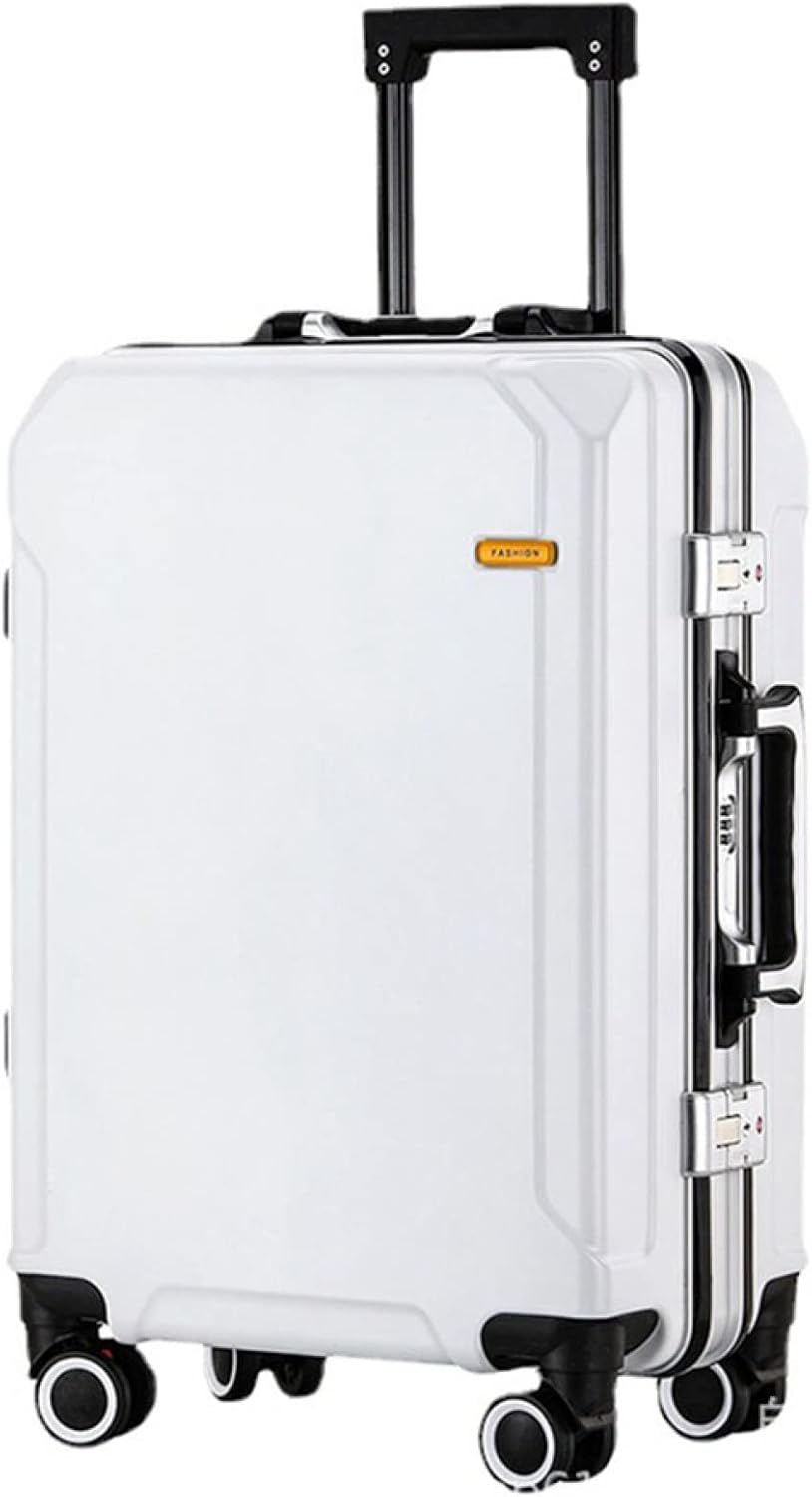 スーツケース キャリーケース 45L キャリーバッグ TSAローク搭載 USB充電口 アルミフレーム 超軽量 大型 耐衝撃 静音 ダブルキャスター 360度回転 旅行出張 ビジネス ホワイト Mサイズ|IKYUWA店