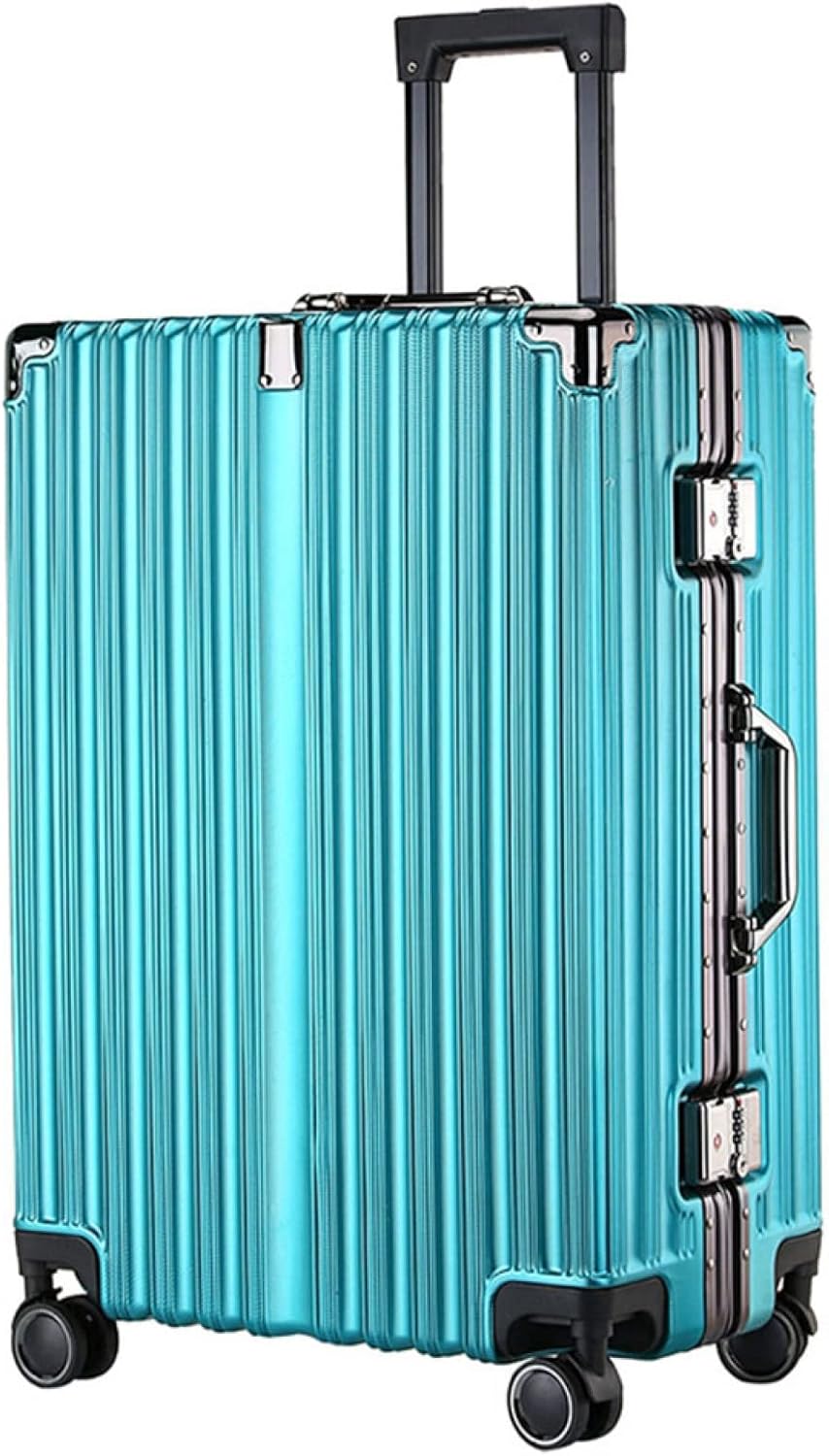 スーツケース キャリーケース 60L キャリーバッグ TSAローク搭載 アルミフレーム 耐衝撃 超軽量 大型 静音 ダブルキャスター 360度回転 旅行 出張 ビジネス ブルー Lサイズ(6-8泊)|IKYUWA店