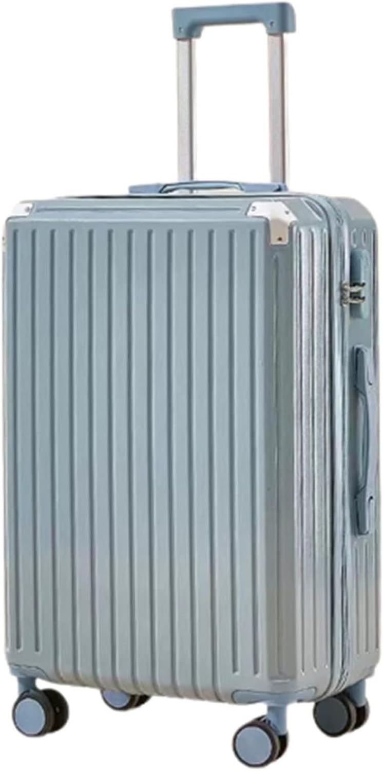 スーツケース キャリーケース 50L キャリーバッグ USB充電口 ファスナー式 大容量 超軽量 大型 耐衝撃 静音 ダブルキャスター 360度回転 旅行 ビジネス 出張 入院 ブルー Mサイズ（3-｜IKYUWA店