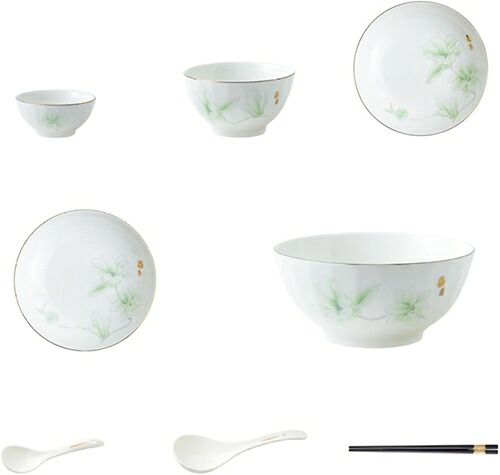 材木蓮花柄 食器仕掛ける 4人食 6-10人食 22点仕掛ける-57点仕掛ける 碗仕掛ける お皿仕掛ける 真っ白い瀬戸もの 調味料皿 瀬戸もの 一皿 どんぶり鉢 洋食器 円皿 小鉢 中鉢 大鉢 味噌汁碗 ラーメン碗 お箸