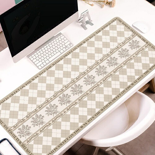 デスクマット 超大判 マウスパッド カラー PUレザー レトロ 花柄 両面 570*330mm デスクパッド 大型 ゲーミングマウスパッド 事務所机用 パソコンマット レーザー 光学式マウス対応 傷防