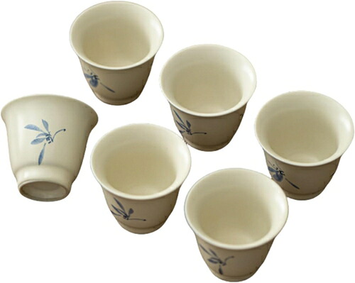 湯呑み セット 湯飲み茶碗 6客セット ティーセット 6個セット 来客用 家庭用 業務用 おしゃれ アンティーク 陶器 磁器 紅茶 緑茶 日本茶 中国茶 台湾茶 カンフー茶芸 工芸茶 花茶 玉露 焙じ｜IKYUWA店
