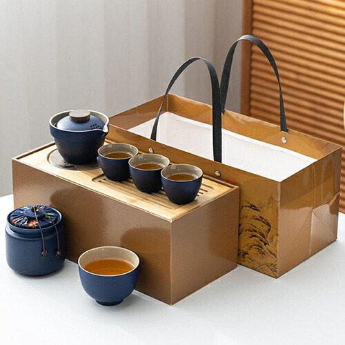携帯型 茶器セット ティーセット 茶器揃い 急須セット 湯呑みセット 番茶器セット コンパクト 侘び寂び 和風 エレガント お出かけ用 持ち運び便利 日常使い オフィス用 贈り物 アウトドア用|IKYUWA店