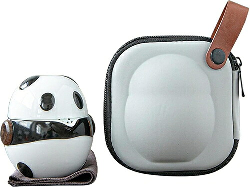 ティーセット セラミック 茶器 急須 茶器セット 中国茶器 かわいい パンダ 茶具 湯呑みセット 収納バッグ付き 和風 茶わん 茶筒 登山 お出かけ用 ティートレー 紅茶 自宅用 日本茶 お茶缶 キャ｜IKYUWA店 8,390円