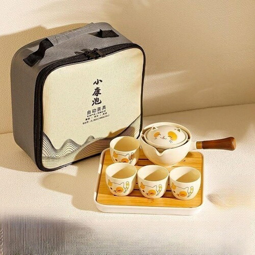 磁茶器 ティーポット＆紅茶優勝杯 茶の入れ 湯飲み 急須 茶器仕かける 超パウダーコンパクト納める アウトドア 野天/山登り/旅する/お出かけ用 中国茶/日本茶/紅茶の葉 ピクニック 難民キャンプ 差し上げ物 身寄り用 セラミッ 中国茶器-茶道具・湯呑・急須-キッチン用品・食器・調理器具