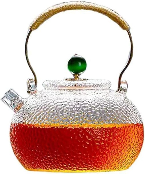 ティーポット ガラス急須 ガラスやかん 耐熱ガラス 丸型 紅茶 緑茶 フルーツティー リーフティー 直火対応 大容量｜IKYUWA店