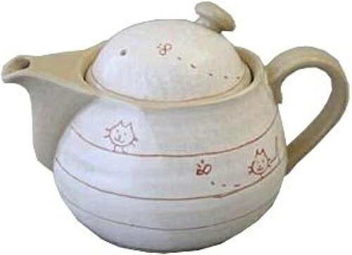 日本茶 ポット 瑠璃 紅茶の葉 命のせんたく猫 ポット 急須 金網茶こし付（黒）500竓 瀬戸焼 コーヒー・お茶用品-茶道具・湯呑・急須