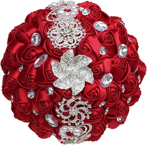 ウェディング ブーケ 花嫁ブーケ ビジュー リボン ラウンドブーケ ブーケトス 造花 アートフラワー 花束 プロポーズ 挙式 ブライダル お祝い ホーム 庭園 キッチン 生花みたい 世話不要 北欧風