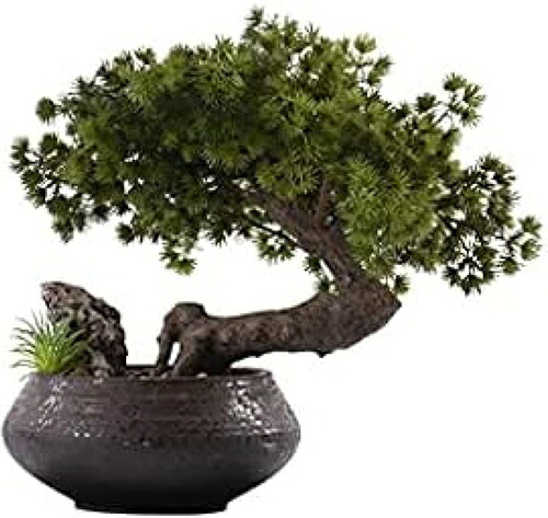 人工観葉植物 人工の木の居心地の良い松の木の盆栽の装飾品禅の偽の植物盆栽ポーチマイクロ風景緑の植物デスクトップの鉢植えの植物 人工盆栽