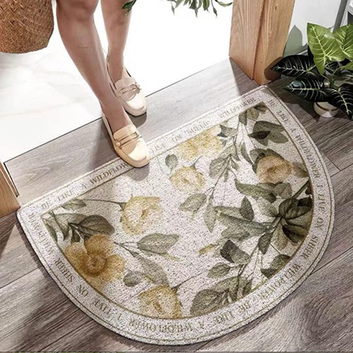 玄関マット 泥落としマット 50*80cm PVC ドアマット 防水 洗える 業務用 家庭用 滑り止め付き玄関マット 大判 イエロー 大きい 室外 屋内屋外兼用 オールシーズン ビニール 耐磨耗性 エ