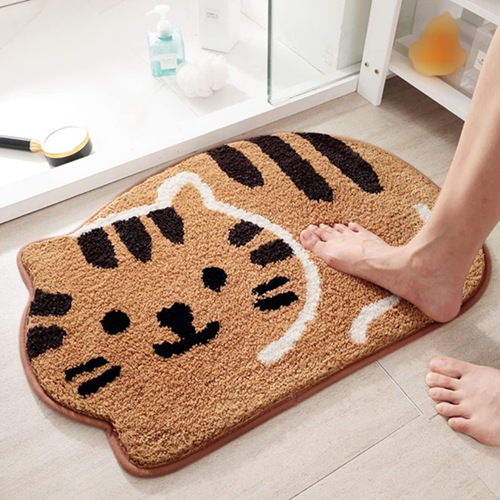 猫柄 二階建てバス引っ敷き 足ふき引っ敷き お風呂引っ敷き 家 執務室 68*45糎 エントランスマット 部屋の入り口引っ敷き 吸水 サラサラ 速乾 風呂場引っ敷き 御厨子所 足拭き引っ敷き 上滑り打ち切り 風呂 マイクロ衣料繊維