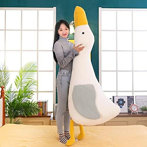 ぬいぐるみ 可愛いガチョウ 動物 大きい ガチョウぬいぐるみ 100cm ガチョウ縫い包み ガチョウ抱き枕 お祝い ピンク ふわふわ ぬいぐるみ 抱き枕 ぬいぐるみ 抱き枕 ホワイト かわいい おもち｜IKYUWA店