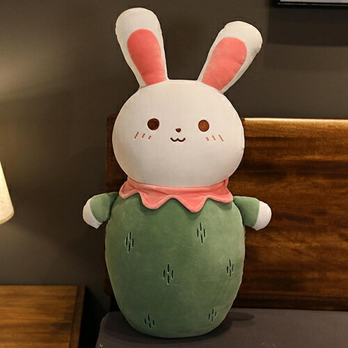 ぬいぐるみ フルーツ兎 うさぎ ウサギぬいぐるみ パイナップル サボテン いちご ロング 体長い そば枕 おもちゃ 抱き枕クッション 眠り枕 ベッド用品 仰向きまくら おもしろ 癒される 柔らかい グ