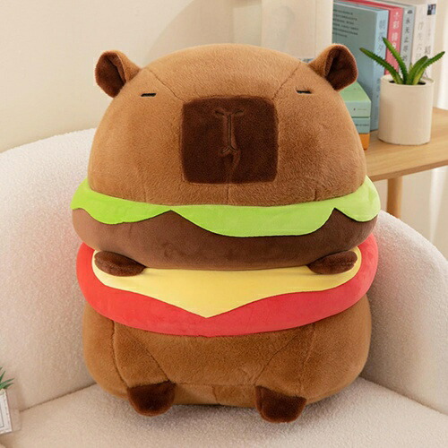 抱きまくら 縫いぐるみ カピバラ ハンバーガ 添い寝枕 睡眠時間まくら 毛の荒物 あやつり人形 背心積もり 横寝受け支える 剪断応力差し止める 今めかしい パステル色の 洗える 二人組 キッズ 支持者 祝する日 バレンタインデー バ