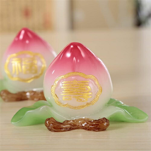 楽天市場】【2日11：59まで！10％OFFクーポン】 風水 桃 桃の置物 桃花