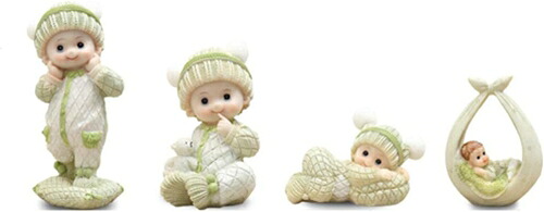 かわいい 赤ちゃん オブジェ 4点セット かわいい 男の子 女の子 置物 樹脂 工芸品 手作り ガーデンオーナメント インテリア 人形装飾 綺麗雑貨 飾り物 玄関 部屋 ホーム装飾品 結婚祝い 出産祝｜IKYUWA店